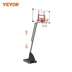 VEVOR Basketball Hoop 7.6-10 ft Adjustable Height Portable Backboard System 50 inch Basketball Hoop & Goal for Kids & Adults