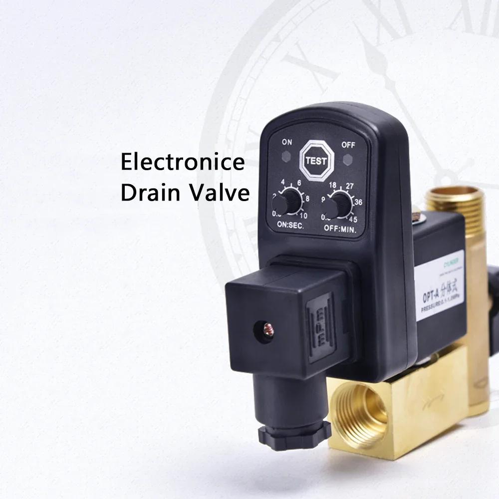 Válvula de drenagem automática, compressor de ar, válvula solenoide, 1/2 polegadas, dn15 ac 220v
