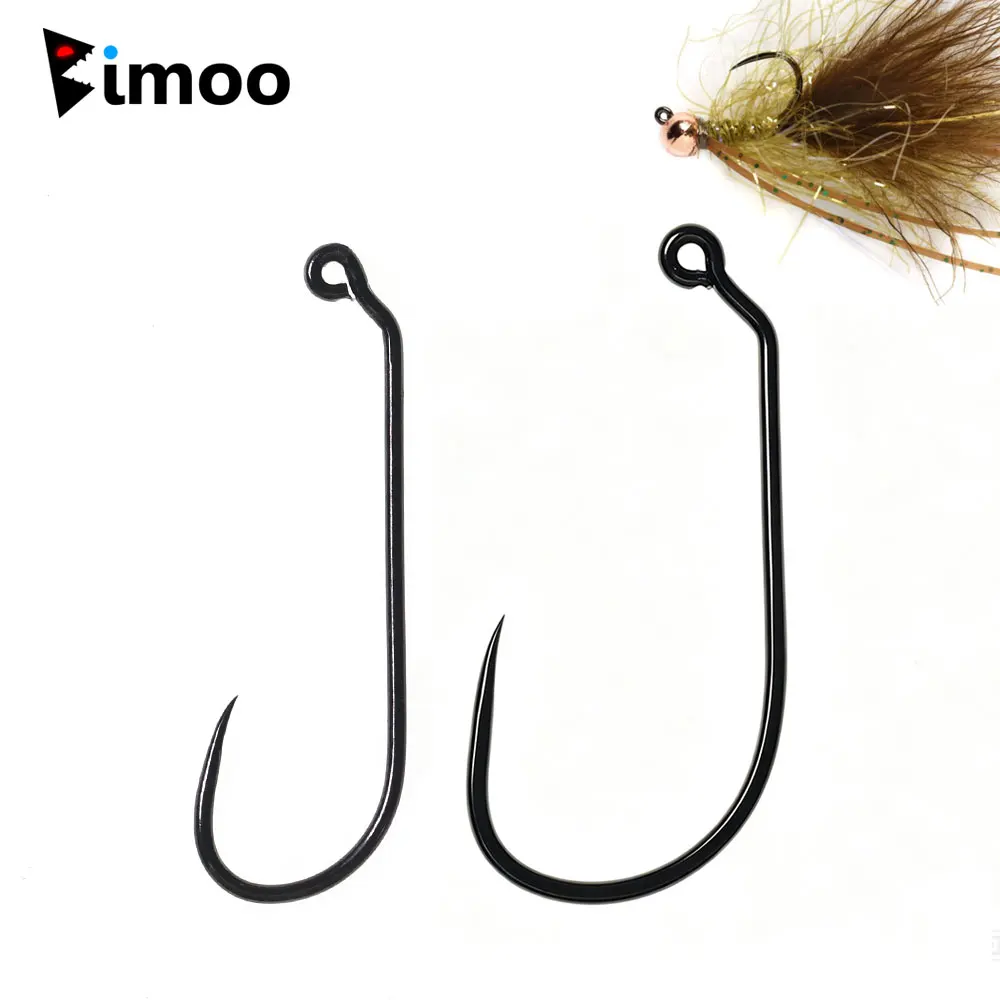 50 Stück Hochkarbon-Stahl Angelhaken ohne Widerhaken 60 °   Jig-Nymphen-Streamer-Fliegenbindehaken, starker Draht-Jighaken, Jig-Nymphen-Streamer, Jig-Angelköder