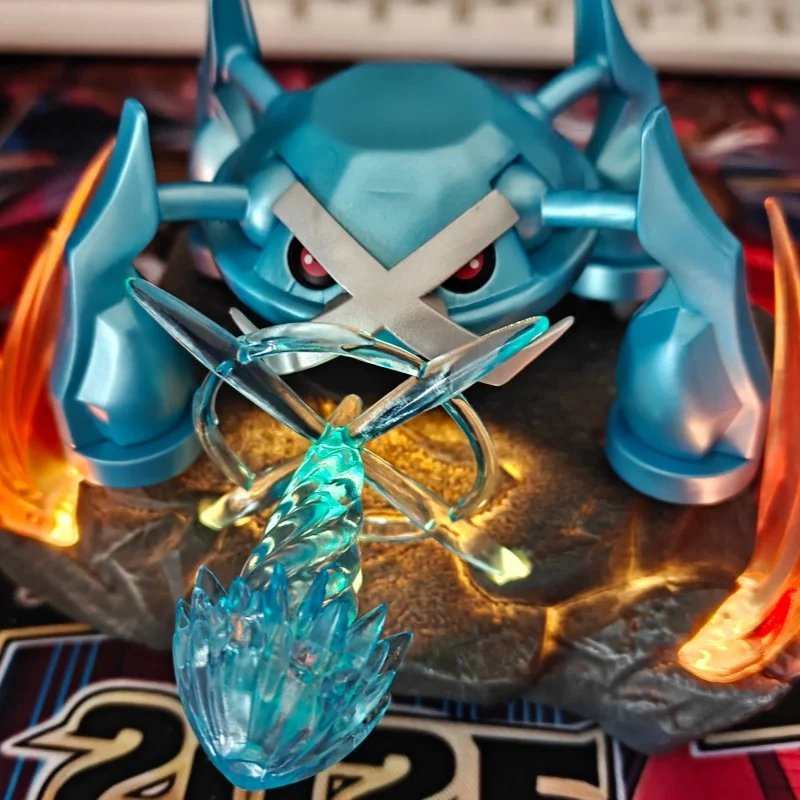 本物のポケモンメガリザードン-x-ライトアップバトルシーン像コレクタブルアクションフィギュアポケモンゲームファンへの誕生日プレゼント