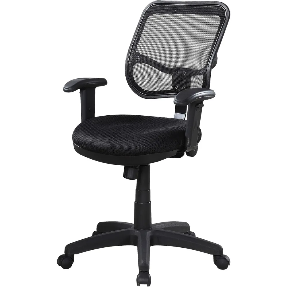 كوستر المفروشات المنزلية - رولو - كرسي مكتب مريح منجد قابل للتعديل مع مقعد خلفي شبكي، قاعدة تكلم - معاصر