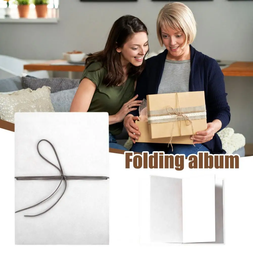 Accordion Scrapbook Album Stretchable Folding Hardcover Photo Album DIY Handmade Couples Memory Book Valentine's Day Anniversary