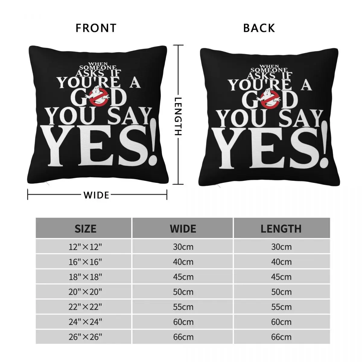 You're A God Ghostbusters Pillowcase Polyester Linen Velvet Creative Zip Decor Car Cushion Cover Wholesale