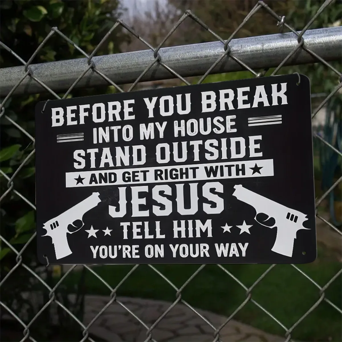 1pc 2D Flat Warning Metal Wall Plaque 8x12 Inch Outdoor Home Garage Decorative Sign