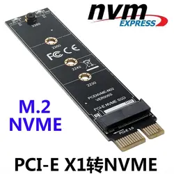 PCIE to M2 Adapter NVMe SSD M2 PCIE X1 Raiser PCI-E PCI Express M Key Connector Supports 2230 2242 2260 2280 M.2 SSD Full Speed