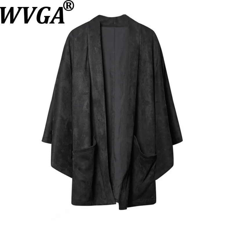 

WVGA весна осень новый мужской прилив средней длины с принтом модная куртка без воротника нишевый шикарный повседневный кардиган Yamamoto пальто Ins W14300