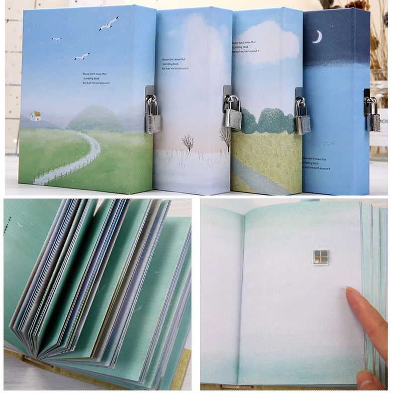 Creative Color Page with Lock Notebook\