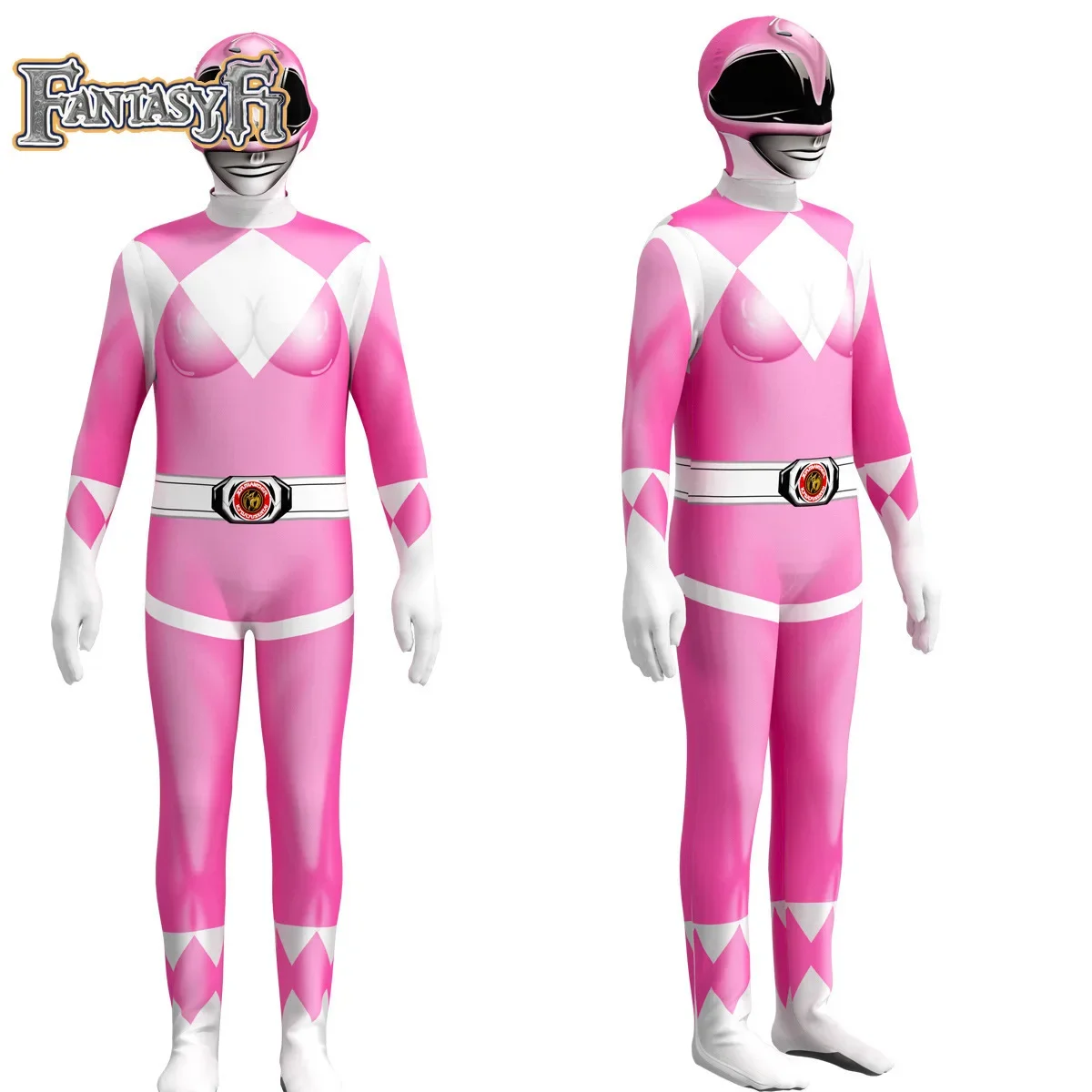 Fantasia Power Samurai Rangers ภาพยนตร์คอสเพลย์เครื่องแต่งกายผู้ใหญ่ Morpher Mighty Morphin หน้ากาก Jumpsuit Zentai สูทฮาโลวีน