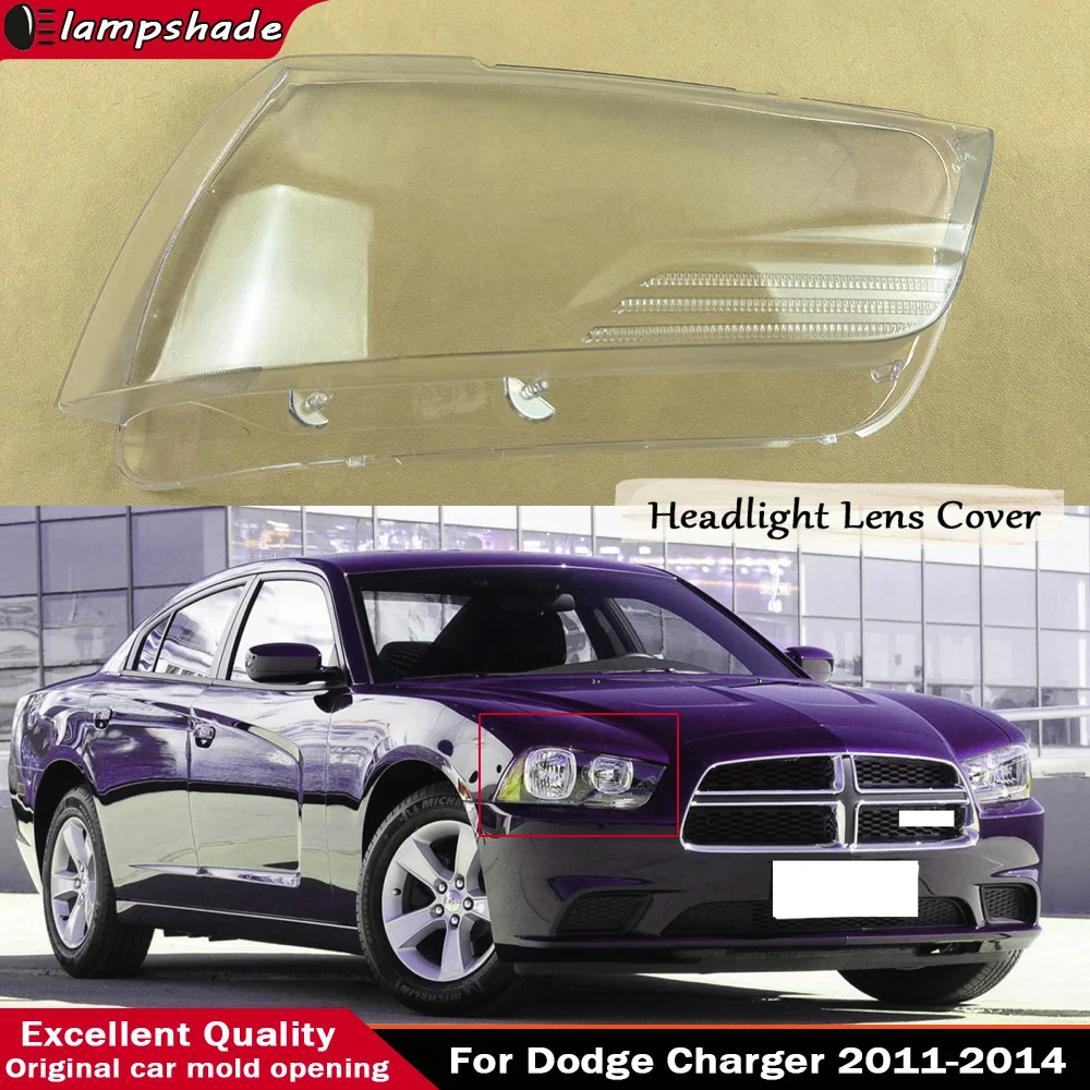 

For Dodge Charger 2011 2012 2013 2014 Headlight Cover Transparent PC Headlamp Shell Car Light Protective Cover Accessories