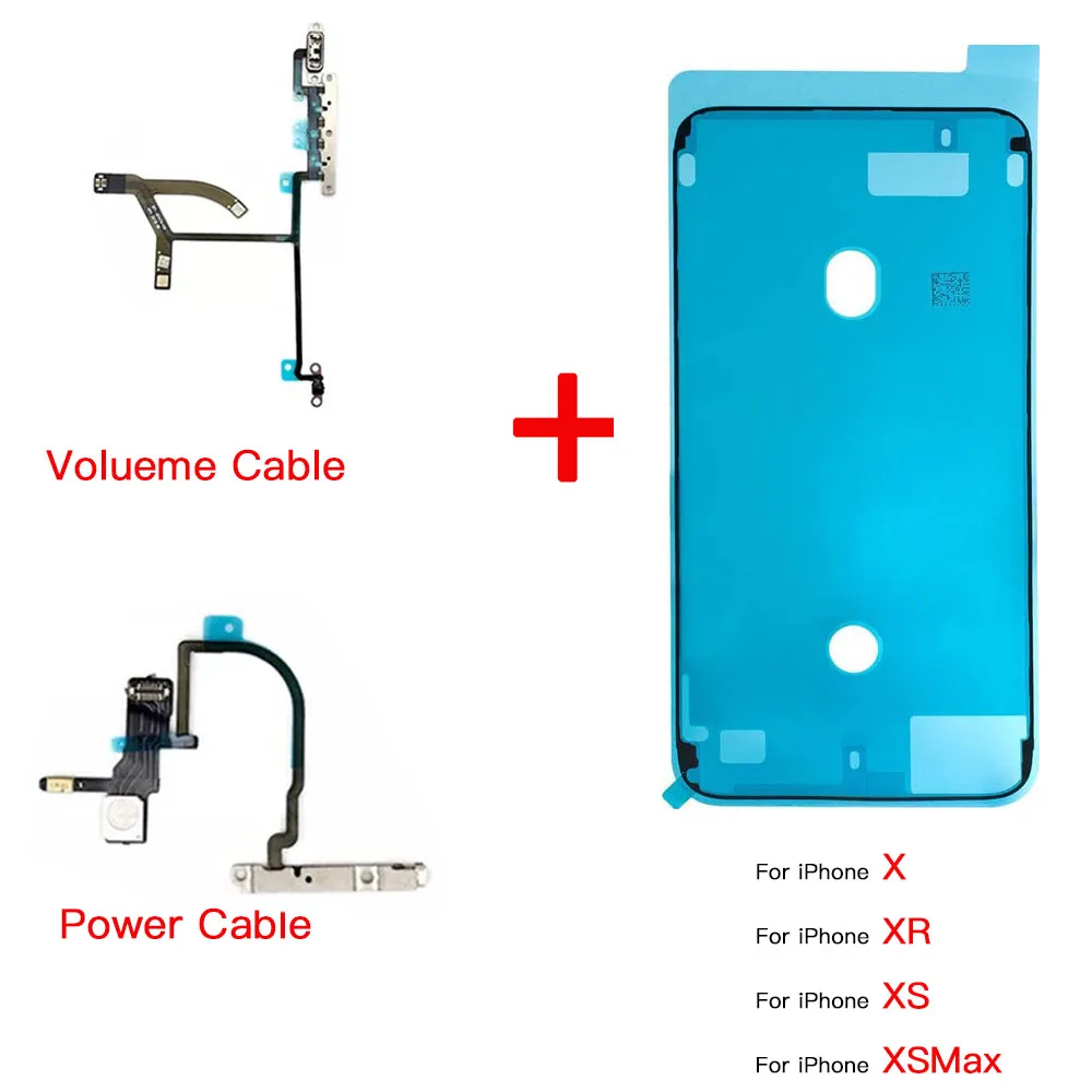 Power And Volume Button Flex Cable For iPhone X XR XS Max With Lcd Waterproof Adhesive Tape  Replacement Parts