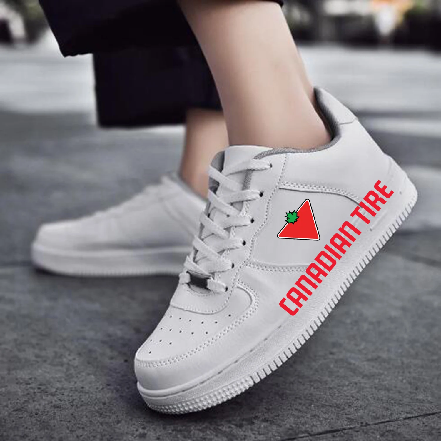 

Canadian Tire Logo AF Basketball Mens Womens Sports Running High Quality Flats Force Sneakers Lace Up Mesh Customized Made Shoe