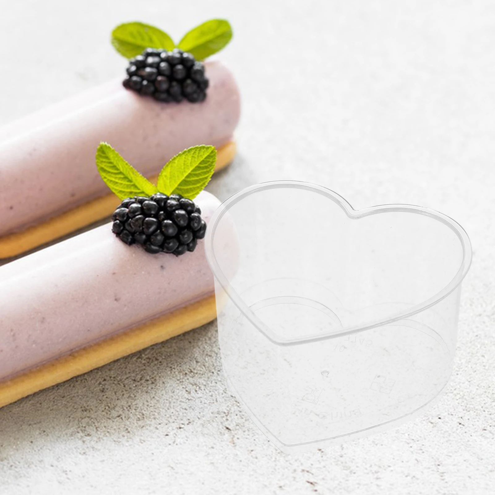 

10 Pcs Heart Shaped Pudding Cups 150ml Clear Transparent Dessert Mousse Tiramisu Cups High Grade Material Sturdy Non