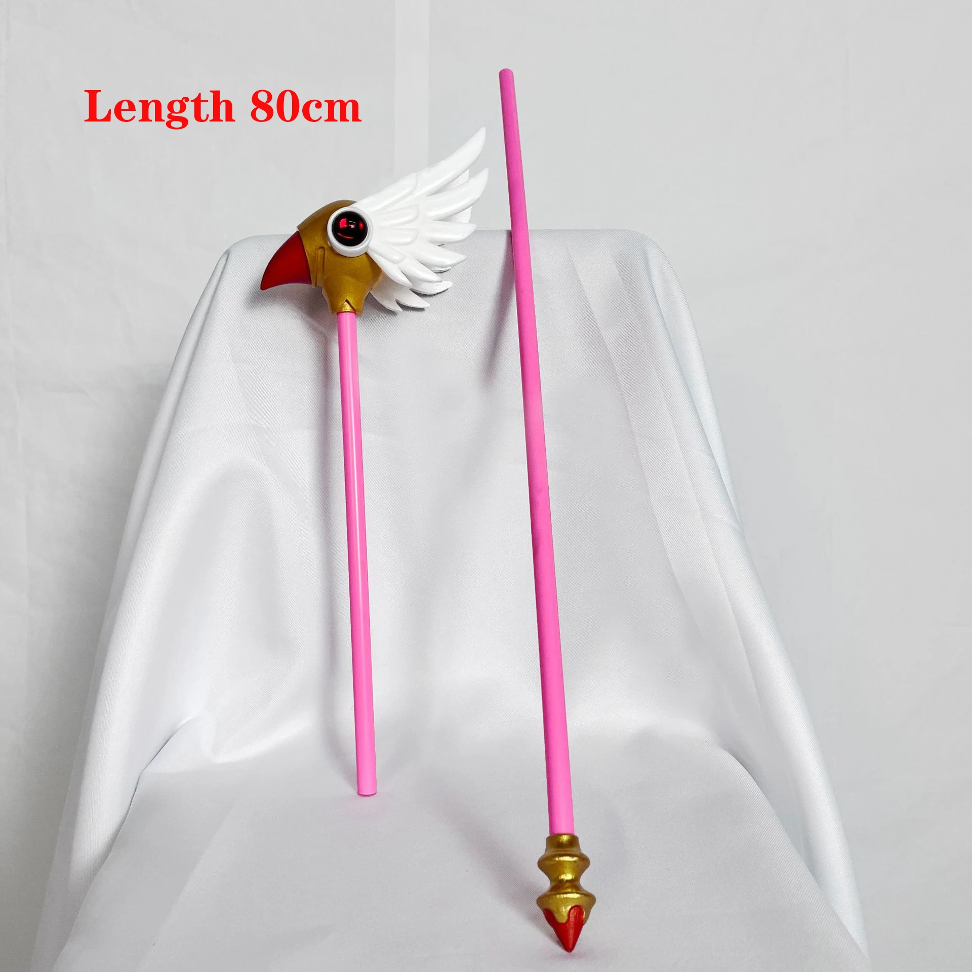 Anime Cardcaptor Sakura Kinomoto Sakura Clow Goochelaar Cosplay Kostuum Pruik Vleugel Vogel Hoofd Toverstaf Halloween Prop Accessoire