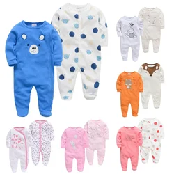 2pcs Baby Autumn&winter Cotton Ropmers Set Long-sleeved Foot-wrapped Infant Rompers Baby Boy Clothes Baby Onesie