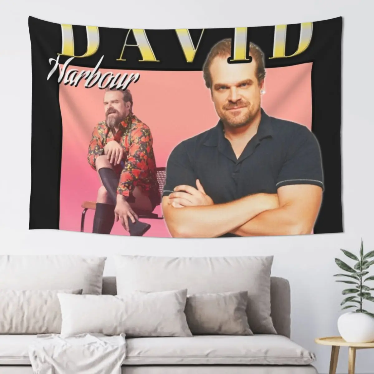 David Harbour retro / vintage design Tapestry Wall Hanging Wall Decoration Room Decorative Wall Decoration For Home Tapestry