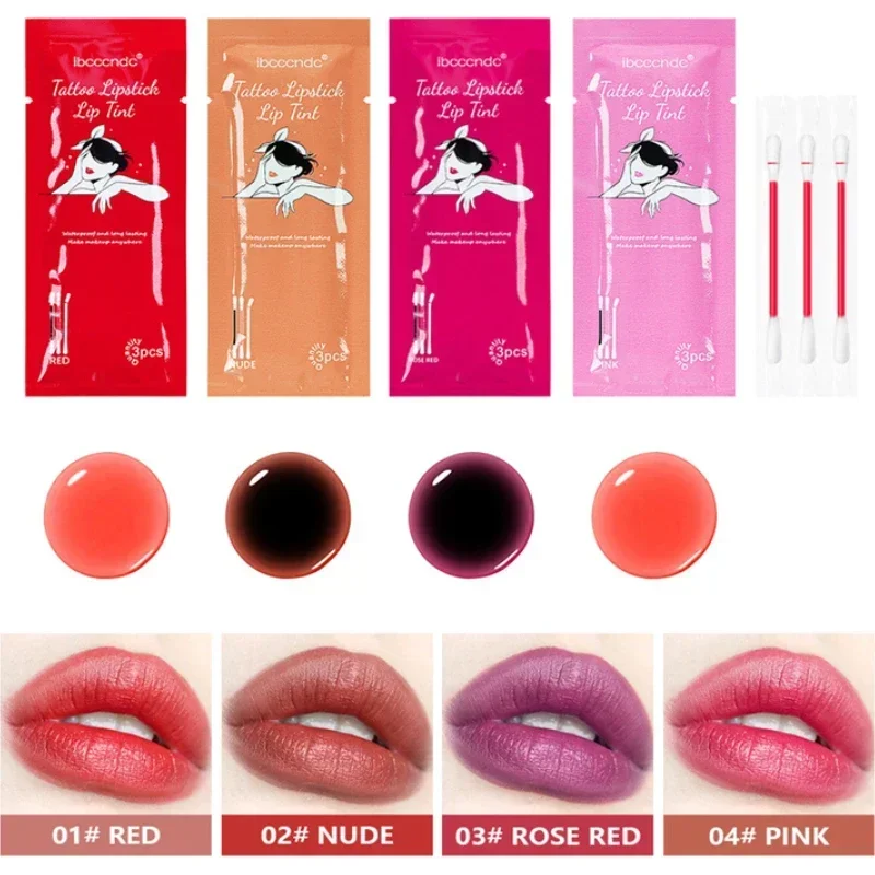Lipglazes Pack Disposable Cotton Swab Lipstick Portable Waterproof Liquid Non-Stick Cup Tattoo Lipstick Lip Tint Lipgloss kit