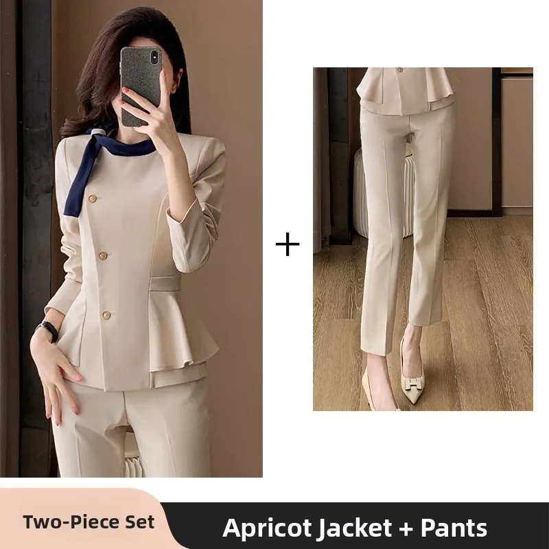 Length apricot suit + pants