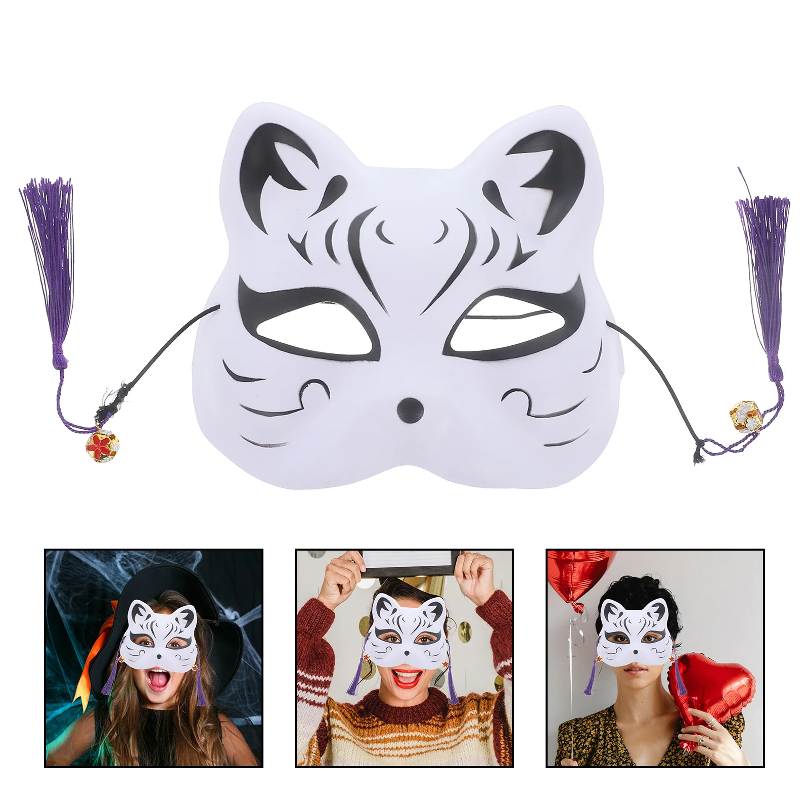 

Ecofriendly Cat Mask Janpanese Style Cosplay Party Supplies Tassel Lightweight Fashion Decorative Photography
