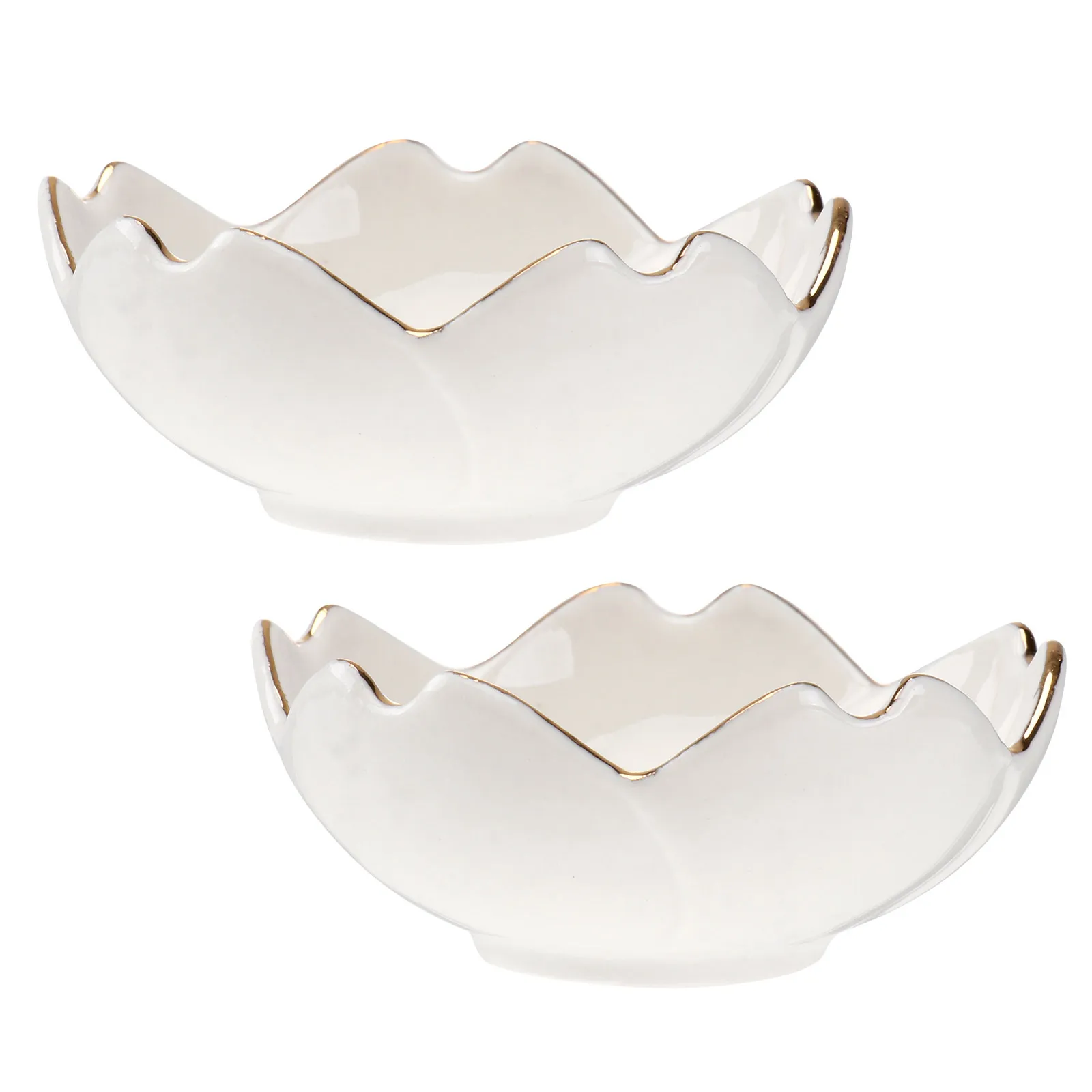 

2Pcs Flower Shape Ceramic Dipping Sauce Bowls Porcelain Condiment Plate for Sushi Vinegar Salt Sugar Salad Spices Snack