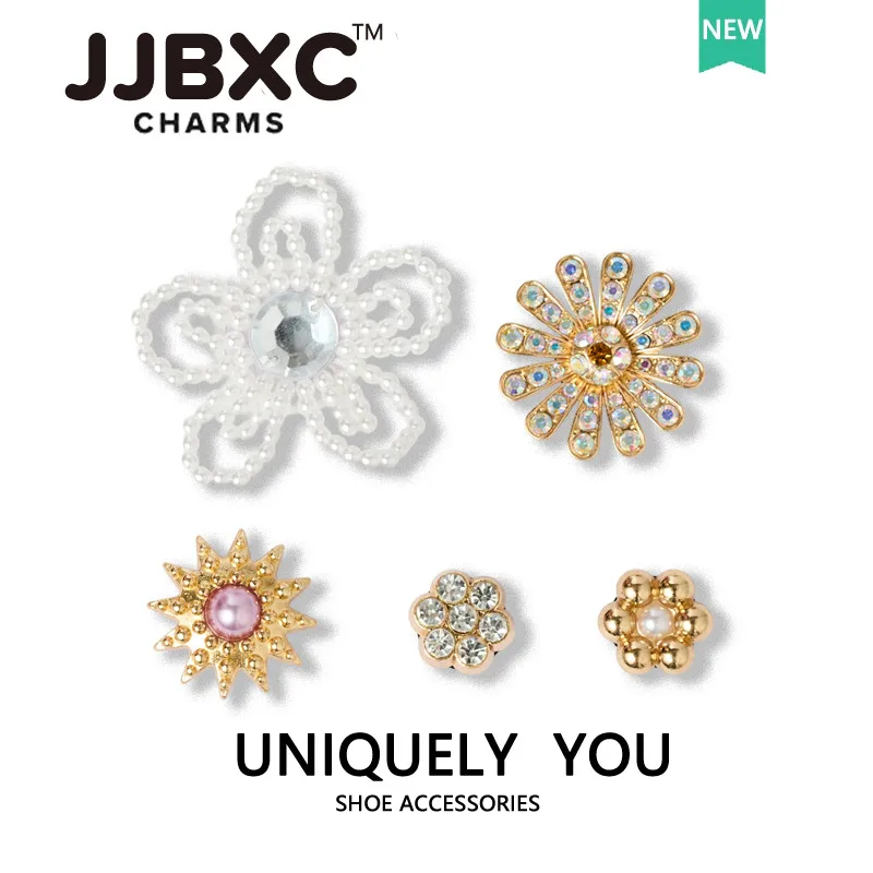 Metal JJBXC CHRM Shoe Buckle Shoe Accessories Alloy Gem Flower DIY Fashion Shoes Decorations