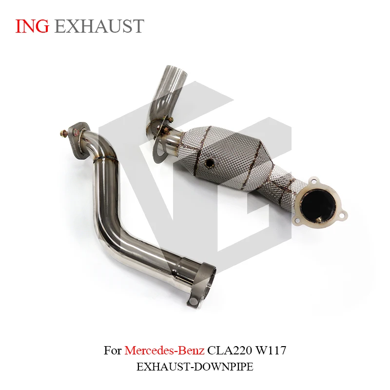 

ING Catalytic Downpipe Performance Tube Header for Mercedes BENZ CLA220 w117 Engine Shield Power Race Escape Pipe Exhaust