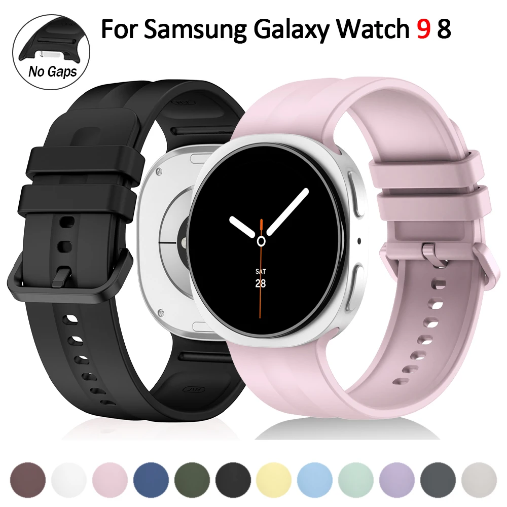 Silikon-Uhrenarmband für Samsung Galaxy Watch 9/8 40 mm 44 mm Sportarmband für Galaxy Watch 8/9 Damen Herren Stil Ersatzarmband