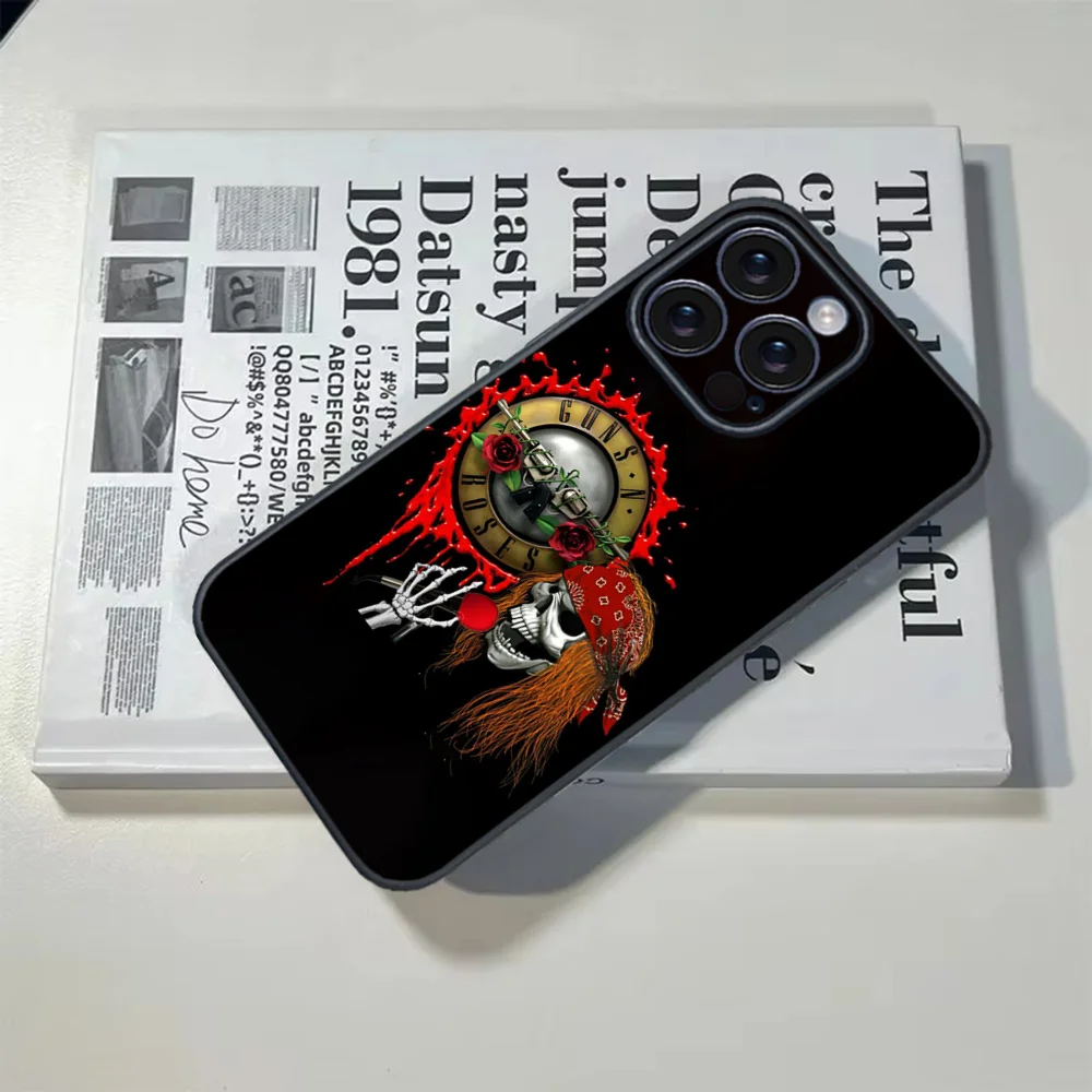 Guns N Roses Band Phone Case For iPhone 16 15 14 13 12 11 PRO MAX PLUS Mini TPU Soft to  Skin-friendly case