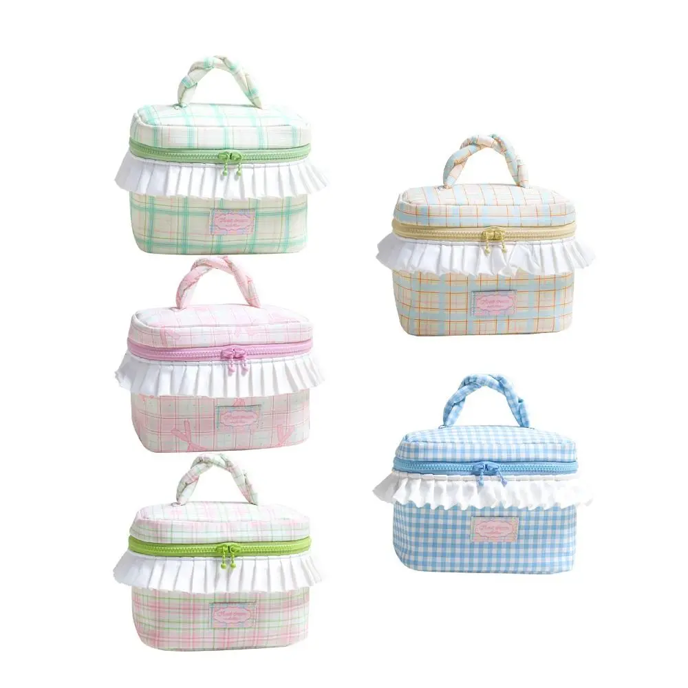 Sac à cosmétiques Portable couleur Dopamine, étui carré Kawaii pour cosmétiques, étui de rangement, trousse de toilette à fermeture éclair pour dames