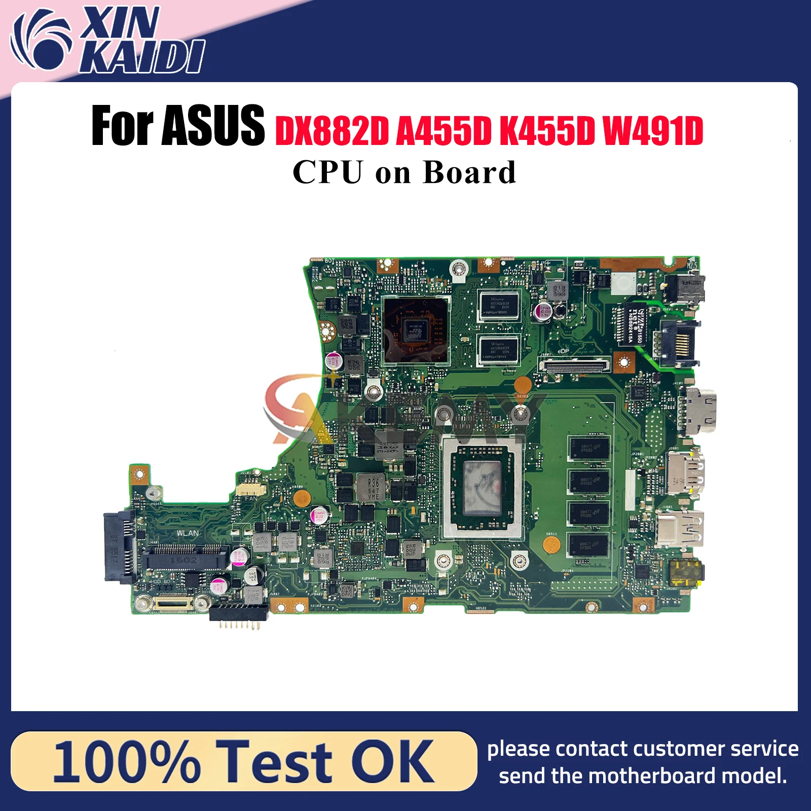 

X455DG Материнская плата для ноутбука ASUS VivoBook X455DG W491D DX882D X455D A455D K455D W419D Материнская плата для ноутбука с процессором, быстрая доставка stk