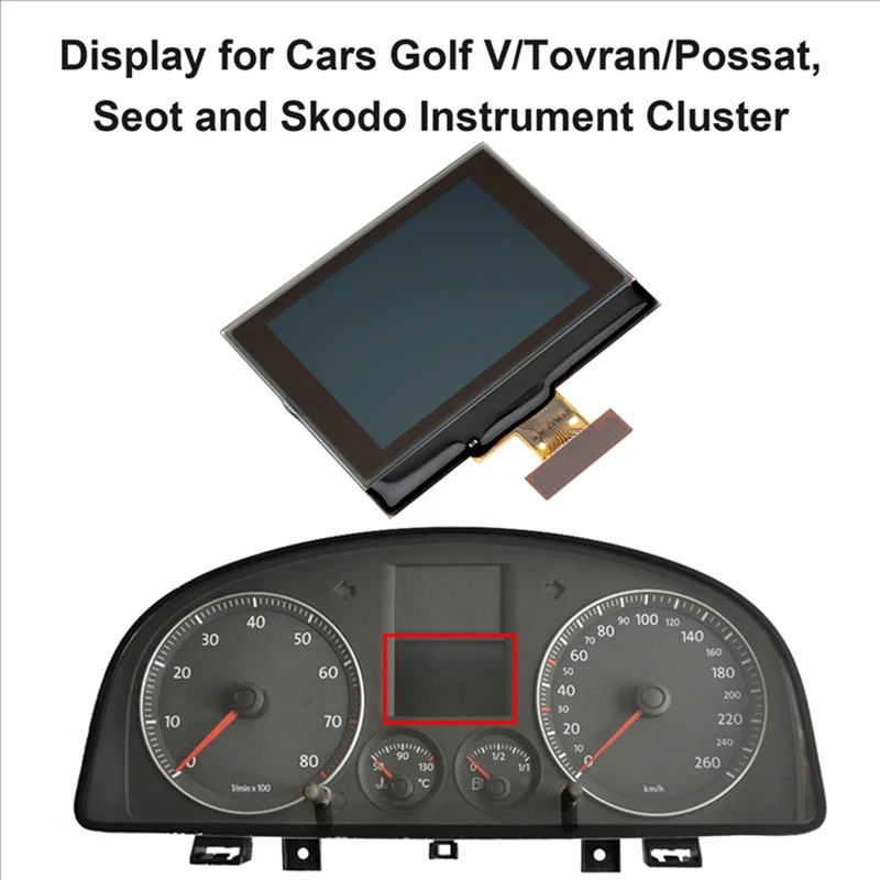 1TD920862 LCD Display For VW Golf V/Touran Passat Seat Skoda Instrument Cluster Display