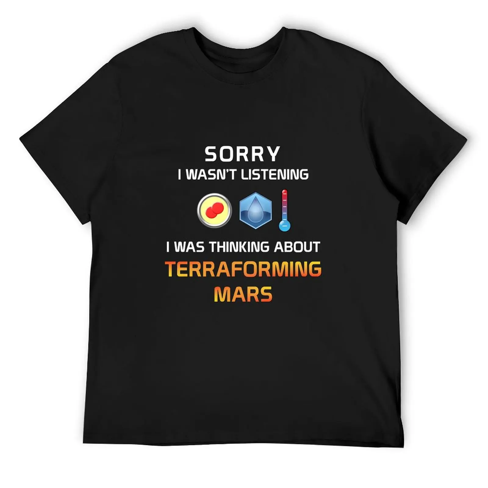 Focused Terraforming Mars Player T-Shirt vintage man t shirt graphic t shirt vintage luxury clothes men