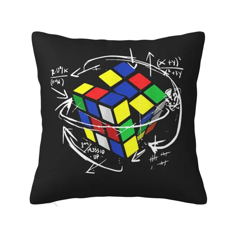 Math Rubik Rubix Rubics Player Cube Cushion Cover Home Decorative Printing Math Lovers Throw Pillow for Living Room Double Side