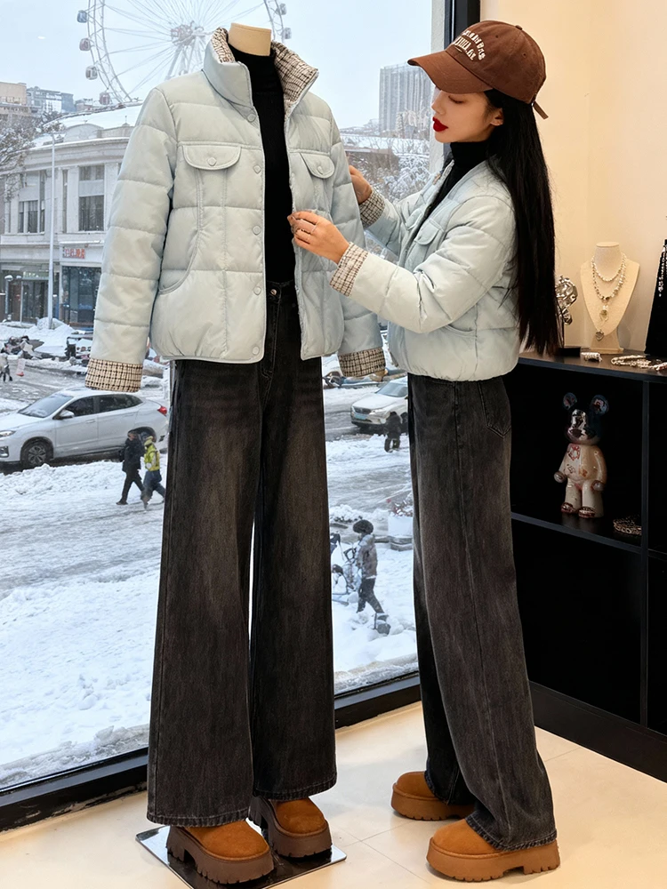 Coreano sle ort thiened fce feminino jaet inverno acolchoado casaco de algodão sli streetwear comute amigável ajuste regular