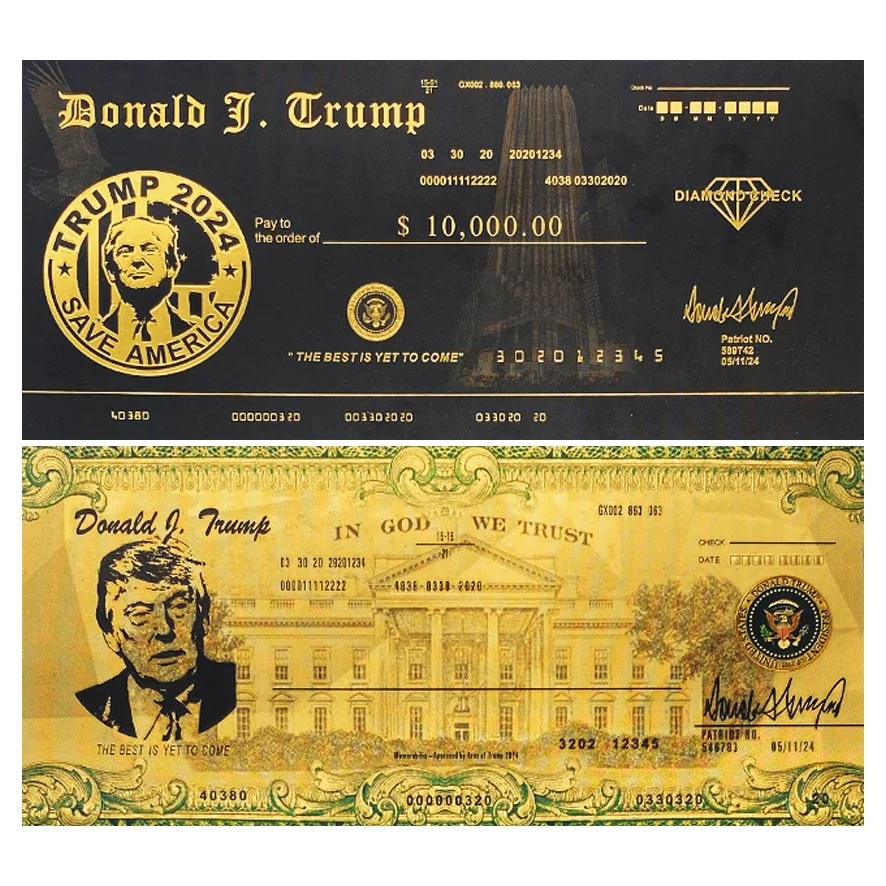 

Trump colorful cheque AMERICA Presdient New Style banknotes USA money Colorful Commemorative movie money