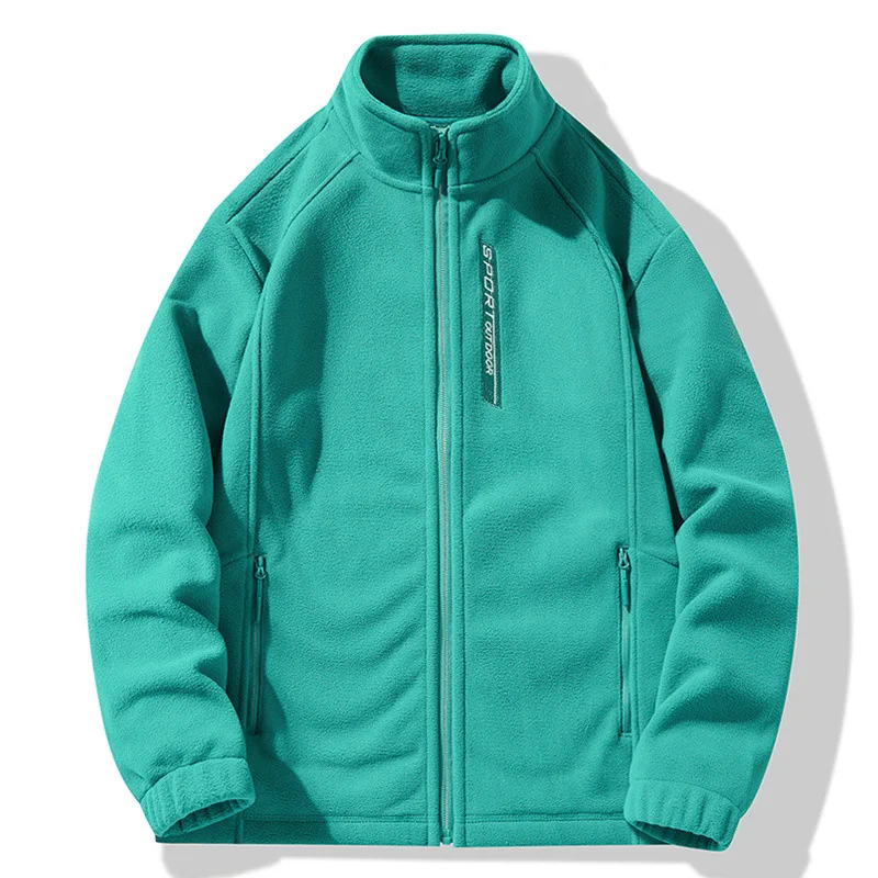 

Autumn Winter Women's Solid Color Outdoor Sports Fleece Jacket Fashion Stand Collar Cardigan Windproof Thickened Warm Jacket