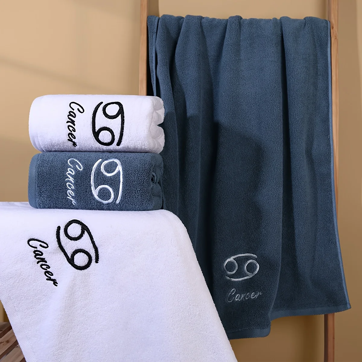 1PC Pure Cotton Towel With 12 Zodiac Constellations Embroidered And Thickened Soft And Absorbent Fashion Couple Face Wash Towel