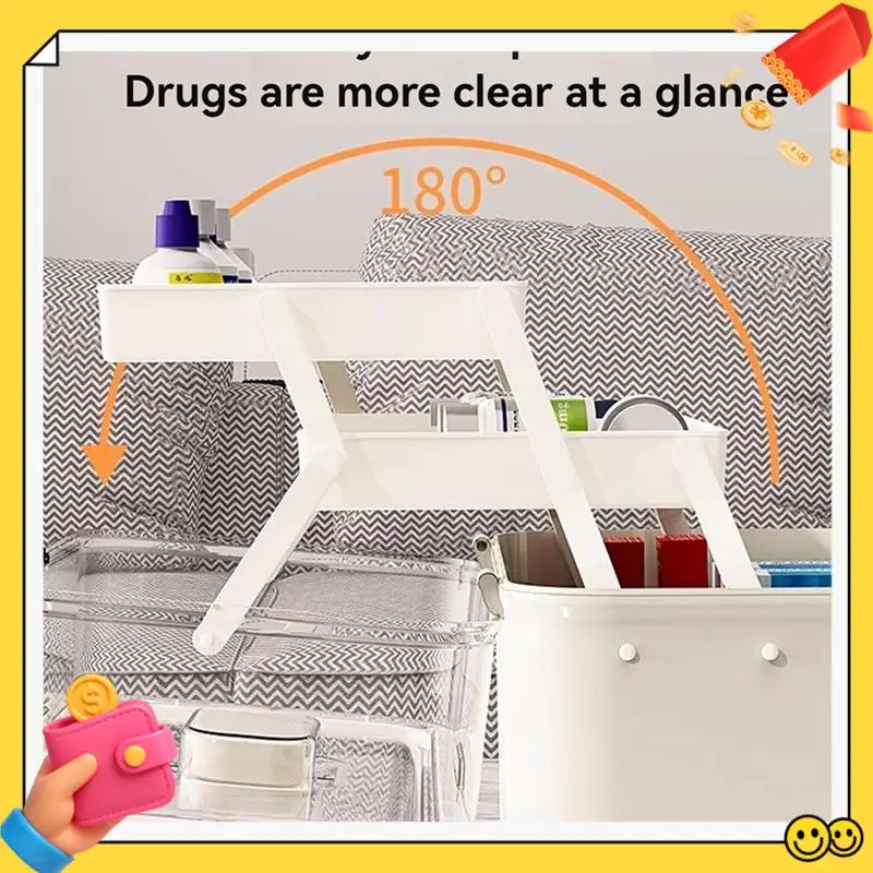 

A89Q-3-уровневый ящик для хранения лекарств, портативный и пыленепроницаемый, многослойный органайзер семейного размера