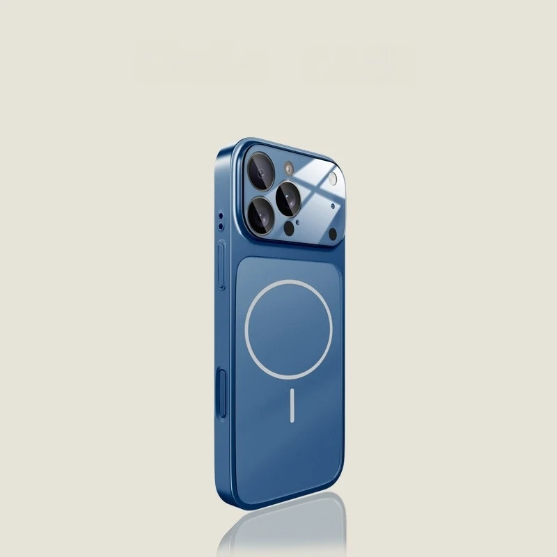 Funda magnética de acrílico mate de lujo para Magsafe para iPhone 16 12 13 14 15 11 17 Pro Max Air Plus, con borde magnético 2