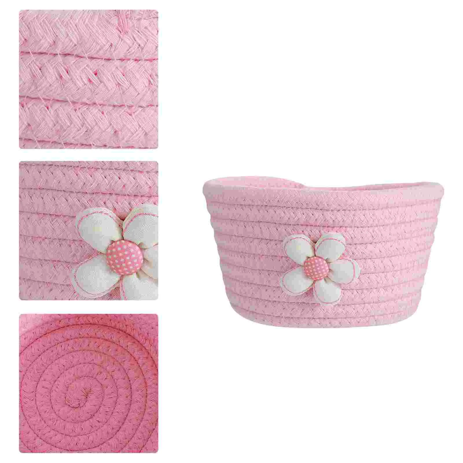 

Storage Basket Chemical-free Gift Round Cotton Jewelry Toy Multi-function Thread Small Woven Rope