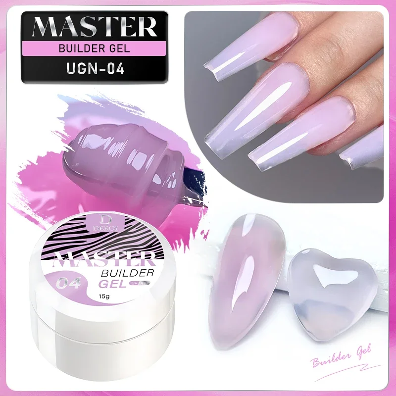 DEROI Clear Builder Esmalte, Gel Manicure, Gel de Extensão Nude, Geleia UV, Gel Poly, Verniz Arte, Branco, 15ml