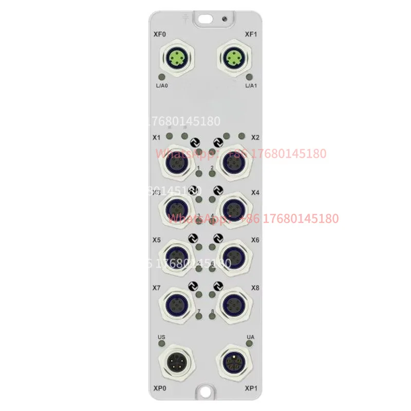 8-Channel digital output module with enclosed PLC input/output module with IO-Link and Modbus network connections