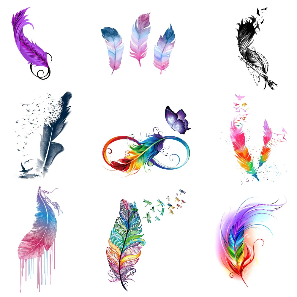 Feather Patch Patches for Clothing Heat Transfer Stickers Iron on Transfers for Clothing Parches Bordados Para La Ropa Applique