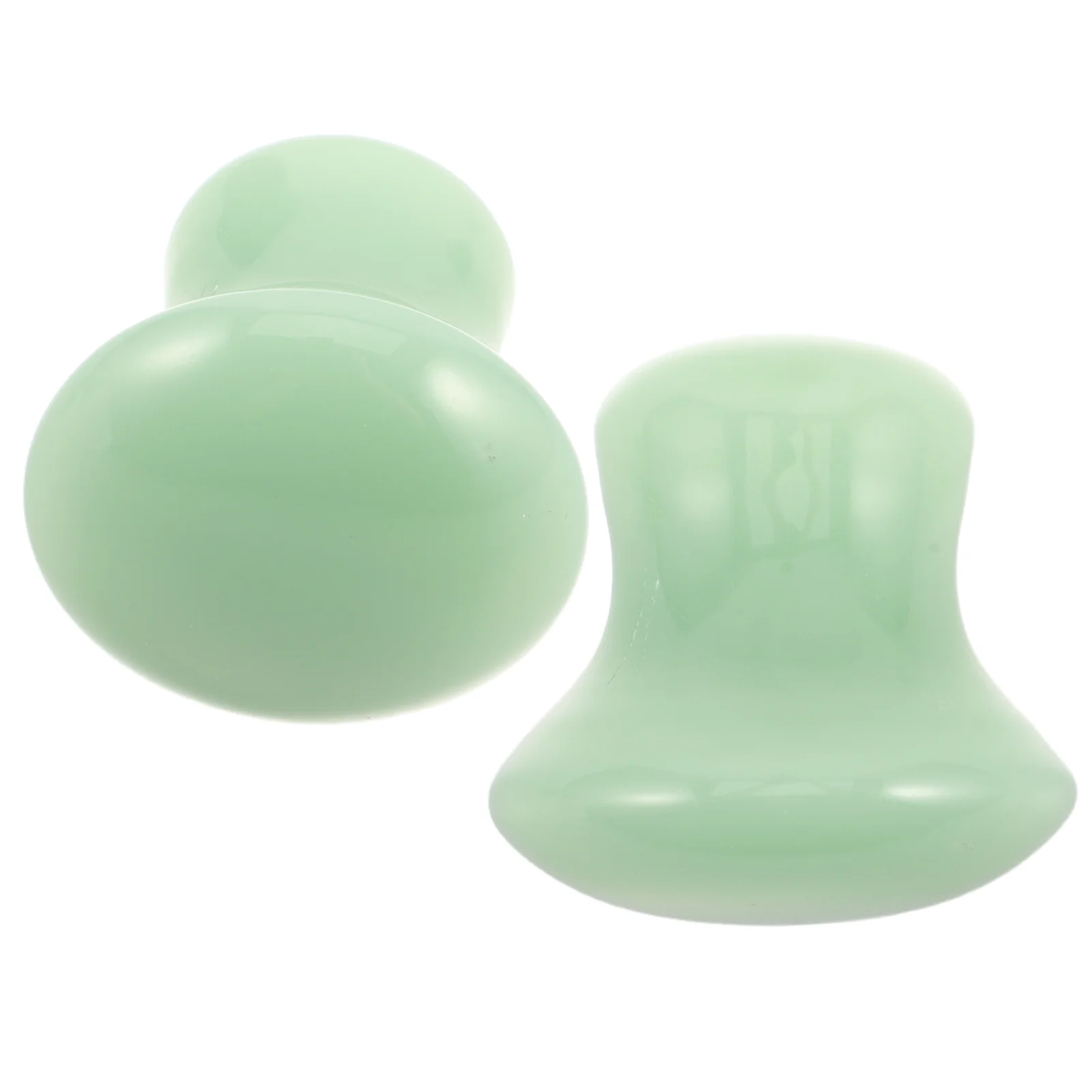 

2pcs Jade Gua Sha Stone Facial Massage Tools Mushroom Shape For Face Body Skincare Natural Portable Relaxation