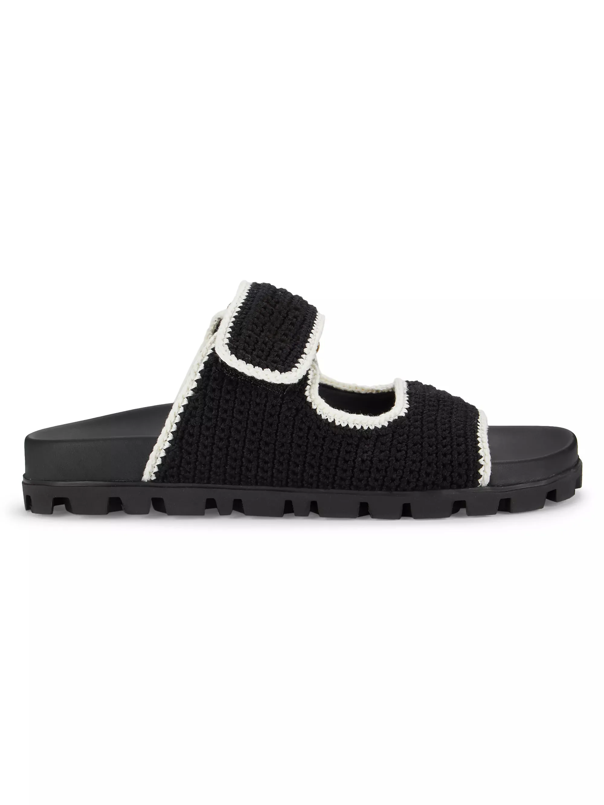 

Women's Crochet Double Band Slide Sandal