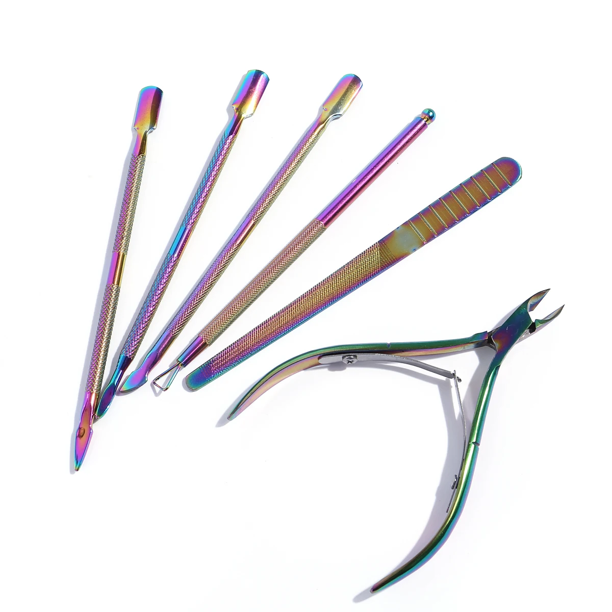 6 unids/set cortador de uñas profesional tijera pinzas para dedo del pie de acero inoxidable empujador de cutículas removedor cuidado de uñas Kits de manicura