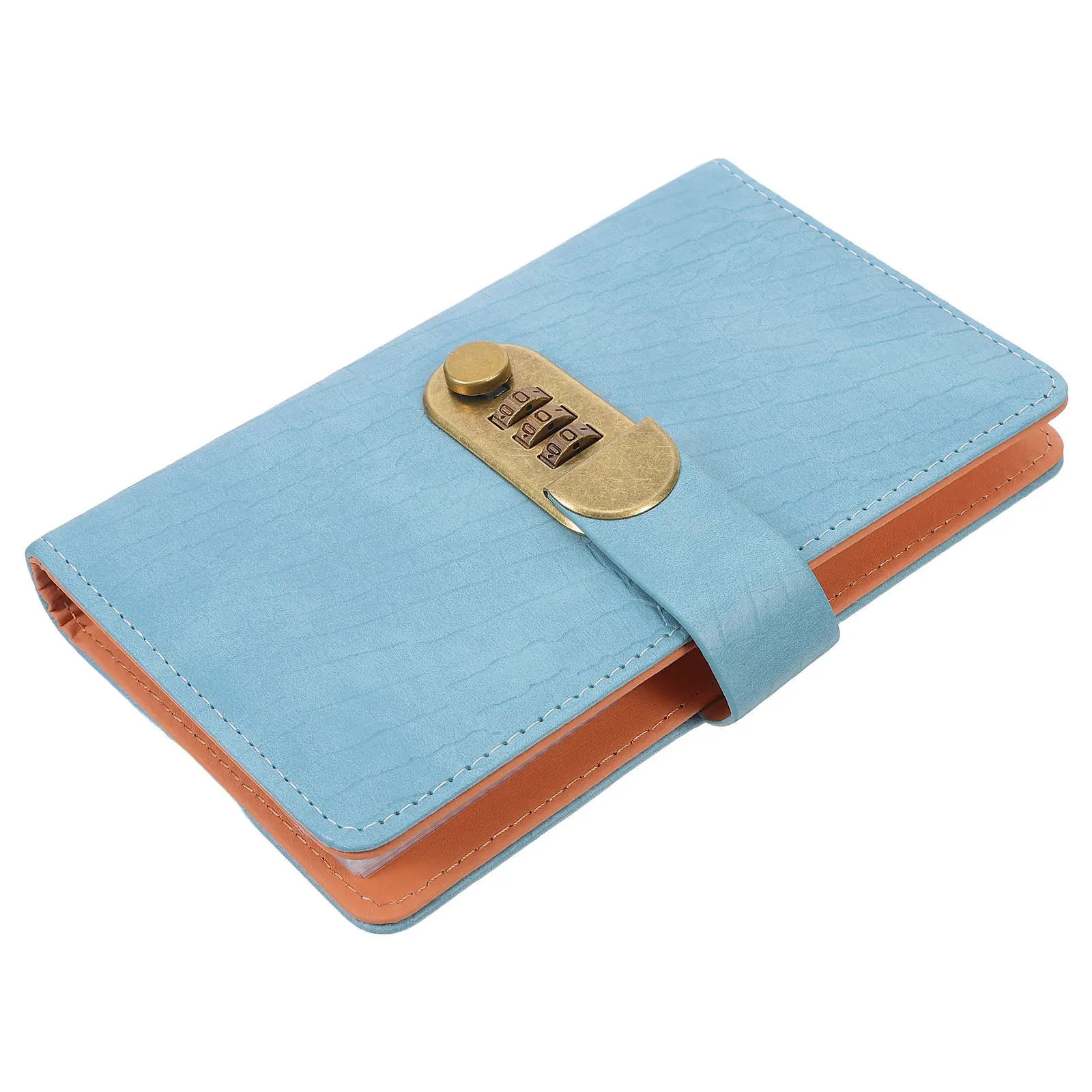 

Compact Password Keeper Book with Lock 6.88x4.32in Refillable PU Notebook Combination Lock Password Manager Book for Office Home