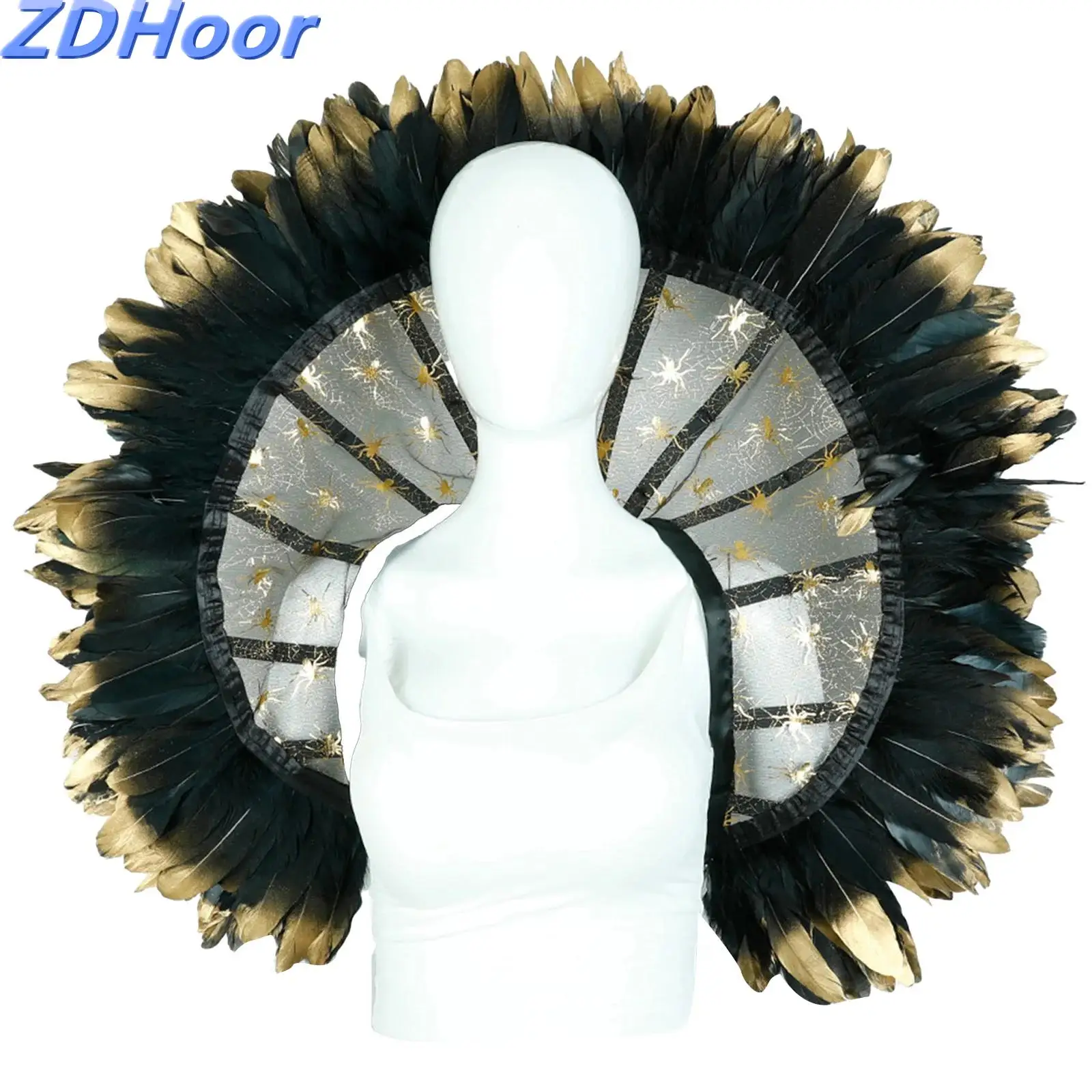

Lace Cape Shawl Cloak Shoulder with Feather for Halloween Carnival Masquerade Shawl Dress Up Costumes Accessories