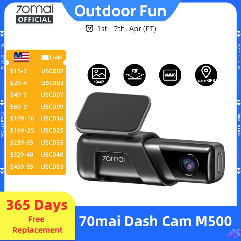 70Mai Dash Cam M500…