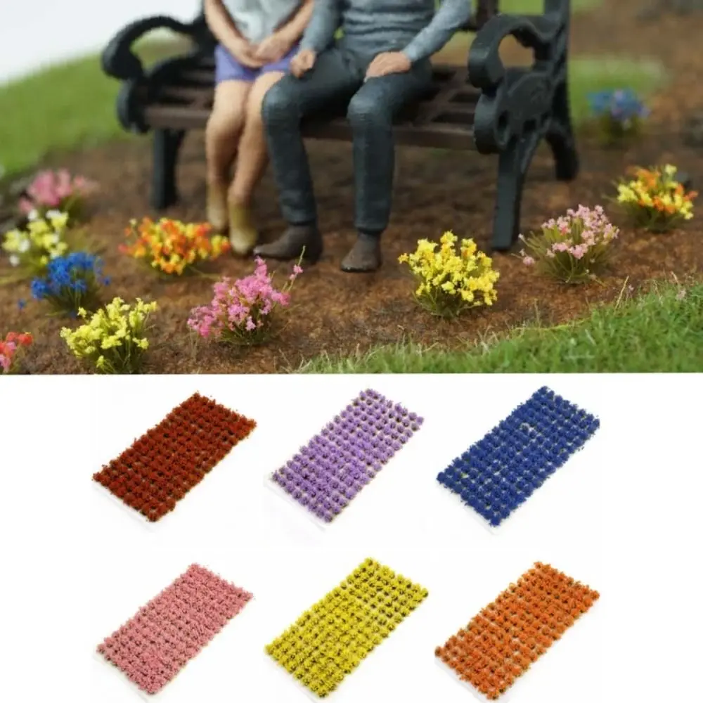 Simulation Miniature Flower Grass Model Making Railway Train Static Grass Tuft Grassland Scenery Terrain Model Mini Flower Tuft