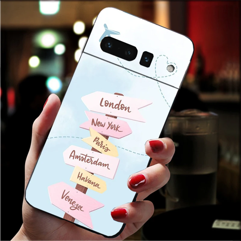 حافظة هاتف لهاتف جوجل بيكسل 10 9 برو XL 9A 8 7 6 Pro Pixel 8A 7A 6A بكسل 8 7 6 5 طائرة خريطة السفر